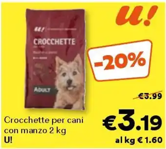 Unes Crocchette per cani con manzo U! offerta