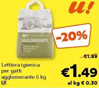 Unes Lettiera igienica per gatti agglomerante U! offerta