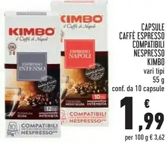 Conad Superstore Kimbo capsule caffe espresso compatibili offerta