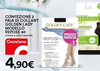 Ipercoop Confezione 2 paia di collant golden lady modello repose 40 offerta