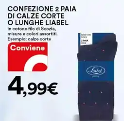 Ipercoop Confezione 2 paia di calze corte o lunghe liabel offerta