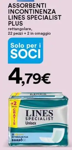 Ipercoop Assorbenti incontinenza LINES SPECIALIST PLUS offerta