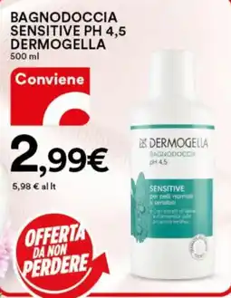 Ipercoop Bagnodoccia sensitive PH 4,5 DERMOGELLA offerta