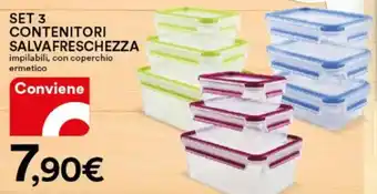 Ipercoop Set 3 contenitori salvafreschezza offerta