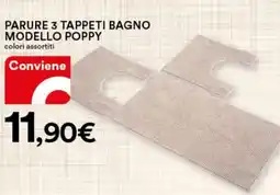 Ipercoop Parure 3 tappeti bagno modello poppy offerta