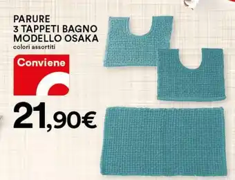 Ipercoop Parure 3 tappeti bagno modello osaka offerta