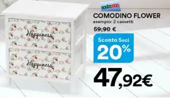 Ipercoop Comodino flower offerta