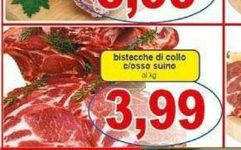 Pewex Bistecche di collo c/osso suino offerta