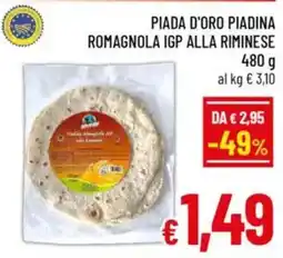 A&O Piada d'oro piadina romagnola igp alla riminese offerta