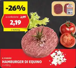 ALDI Il podere hamburger di equino offerta