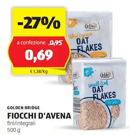 ALDI Golden bridge fiocchi d'avena offerta