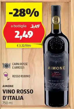 ALDI Aimone vino rosso d'italia offerta