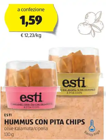 ALDI Esti hummus con pita chips offerta