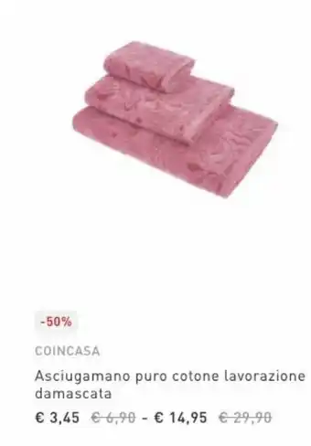 Coincasa asciugamano puro cotone lavorazione damascata