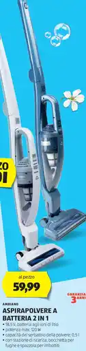 ALDI Ambiano aspirapolvere a batteria 2 in 1 offerta