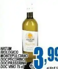 DEM Natum biologico montepublicano doc / pecorino doc / passerina doc vino offerta