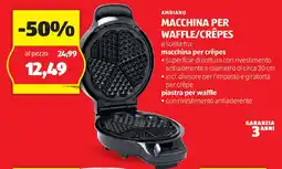 ALDI Ambiano macchina per waffle/crêpes offerta