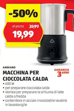 ALDI Ambiano macchina per cioccolata calda offerta