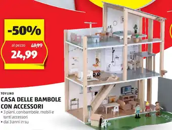 ALDI Toylino casa delle bambole con accessori offerta