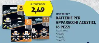 ALDI Activ energy batterie per apparecchi acustici, 16 pezzi offerta