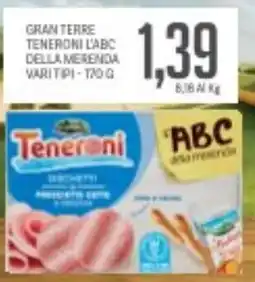 Supermercati Piccolo Gran terre teneroni l'abc della merenda vari tipi offerta