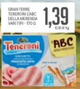 Supermercati Piccolo Gran terre teneroni l'abc della merenda vari tipi offerta