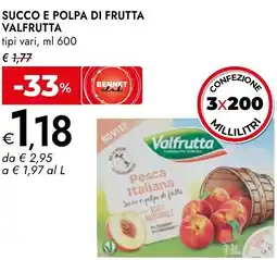 Bennet Succo e polpa di frutta VALFRUTTA offerta