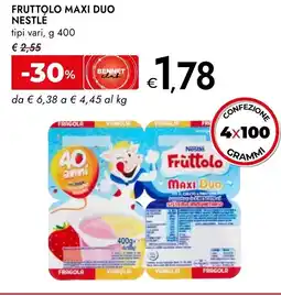 Bennet Fruttolo maxi duo NESTLE offerta