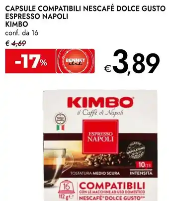 Bennet Capsule compatibili nescafé dolce gusto espresso napoli KIMBO offerta