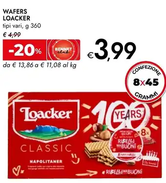 Bennet Wafers LOACKER offerta