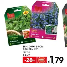 Bennet Semi orto e fiori DOM SEMENTI offerta