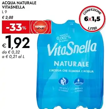 Bennet Acqua naturale VITASNELLA offerta