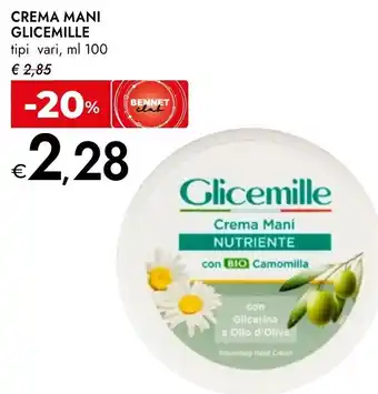 Bennet Crema mani GLICEMILLE offerta