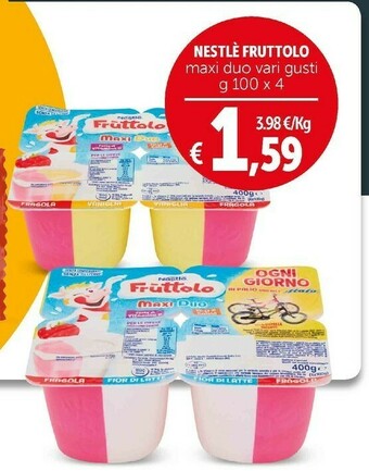 Deco Supermercati Fruttolo maxi duo fragola e pesca 400 g(ml) offerta
