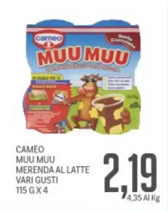 Supermercati Piccolo Cameo muu muu merenda al latte vari gusti offerta