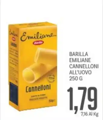 Supermercati Piccolo Barilla emiliane cannelloni all'uovo offerta