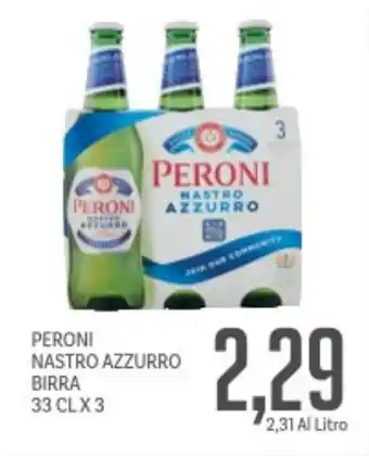 Supermercati Piccolo Peroni nastro azzurro birra offerta