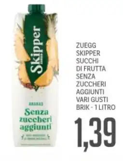 Supermercati Piccolo Zuegg skipper succhi di frutta senza zuccheri aggiunti vari gusti brik offerta