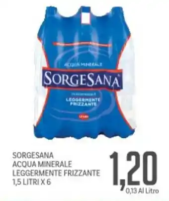 Supermercati Piccolo Sorgesana acqua minerale leggermente frizzante offerta