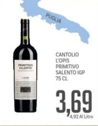 Supermercati Piccolo Cantolio l'opis primitivo salento igp offerta