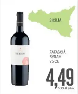 Supermercati Piccolo Fatascià syrah offerta