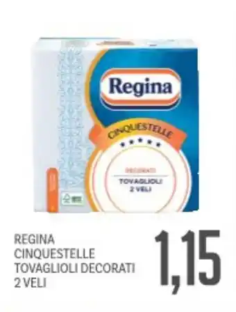 Supermercati Piccolo Regina cinquestelle tovaglioli decorati 2 veli offerta