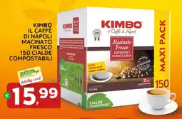 Extra Supermercati Kimbo il caffè di napoli macinato fresco 150 cialde compostabili offerta