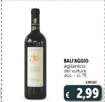 Deco Supermercati Bali'aggio aglianico del vulture doc offerta