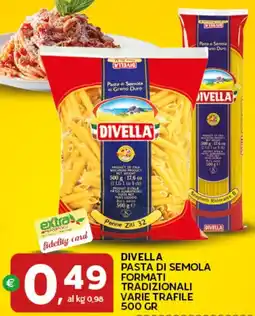 Extra Supermercati Divella pasta di semola formati tradizionali offerta