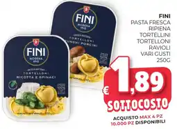 Eté Fini pasta fresca ripiena tortellini tortelloni ravioli vari gusti offerta