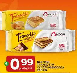 Extra Supermercati Balconi trancetto cacao/albicocca offerta