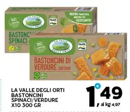 Extra Supermercati La valle degli orti bastoncini spinaci/verdure offerta