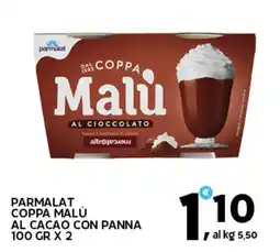 Extra Supermercati Parmalat coppa malù al cacao con panna offerta