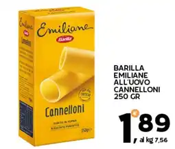 Extra Supermercati Barilla emiliane all'uovo cannelloni offerta